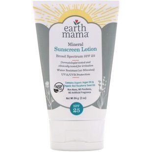 Mineral-based sunscreen lotion, SPF25, Earth Mama, 3 oz. (84 g)