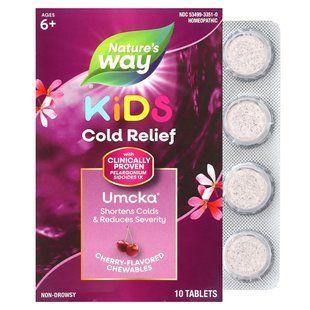 Umcka, ColdCare Для детей, Со вкусом вишни, Nature's Way, 10 жевательных таблеток купить в Киеве и Украине