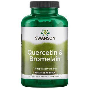 Кверцетин и Бромелайн, Quercetin & Bromelain, Swanson, 250 капсул купить в Киеве и Украине