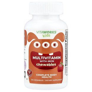 VitaWorks, Kids, Multivitamin With Iron, Mixed Fruit, 120 Chewables