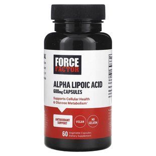 Force Factor, Alpha Lipoic Acid, 600 mg, 60 Vegetable Capsules купить в Киеве и Украине