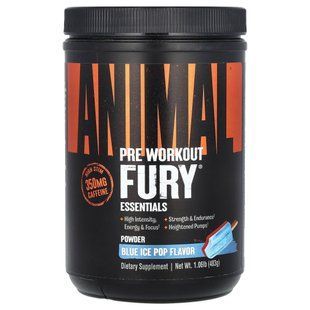 Animal, Fury&reg; Essentials, Pre Workout, Blue Ice Pop, 1.06 lbs (483 g) купить в Киеве и Украине