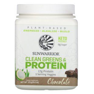 Pure Greens and Protein, Chocolate, Clean Greens and Protein, Chocolate, Sunwarrior, 175 g