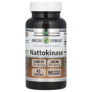 Amazing Nutrition, Наттокиназа, 100 мг, 90 растительных капсул купить в Киеве и Украине