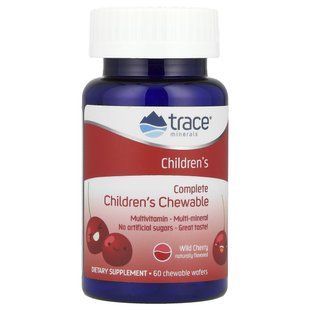 Мультивитамины для детей Trace Minerals (Complete Children's Multi) вкус вишни 60 жевательных табл. купить в Киеве и Украине