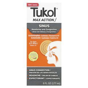 Tukol, Max Action, Sinus, Ages 12 & Over, Natural Ginger, 6 fl oz (177 ml) купить в Киеве и Украине
