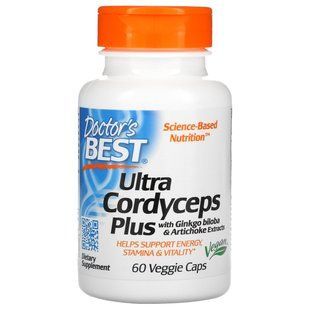 Ультра кордицепс плюс, Ultra Cordyceps Plus, Doctor's Best, 60 вегетарианских капсул купить в Киеве и Украине