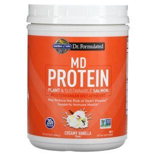 Garden of Life, MD Protein, plant-based and eco-friendly salmon, creamy vanilla, 22.71 ounces (644 g)