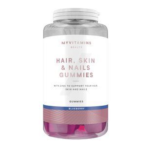 Волосы, кожа и ногти Жевательные конфеты черника Myprotein(Hair Skin and Nails Gummies Blueberry) 60 жевательных желейок купить в Киеве и Украине