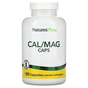 Calcium and Magnesium Natures Plus (Cal/Mag Caps) 250 mg/125 mg 180 capsules