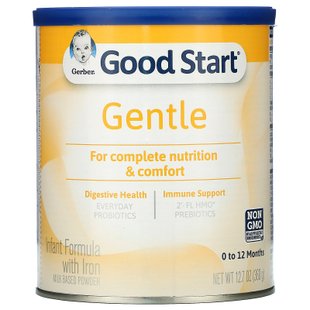 Детская смесь с железом, от 0 до 12 месяцев, Good Start, Gentle, Gerber, 360 г купить в Киеве и Украине