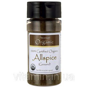 100% сертифицированный органический душистый перец, 100% Certified Organic Allspice, Swanson, 91 грам купить в Киеве и Украине
