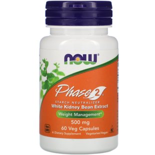 Белая фасоль Фаза 2 Now Foods (All-Natural Phase 2) 500 мг 60 капсул купить в Киеве и Украине