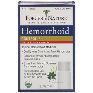 Hemorrhoid treatment, with enhanced efficacy, Forces of Nature, 5 ml