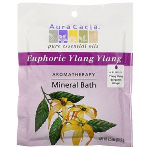 Ароматерапевтическая минеральная ванна, Euphoric Ylang Ylang, Aura Cacia, 70.9 г купить в Киеве и Украине