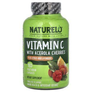 NATURELO, Vitamin C With Acerola Cherries Plus Citrus Bioflavonoids, 180 Vegetarian Capsules купить в Киеве и Украине