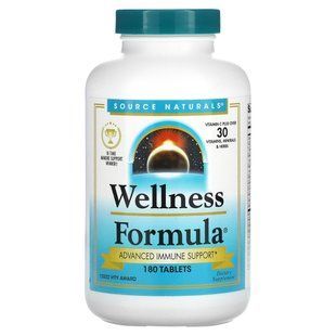 Source Naturals, Wellness Formula, покращена підтримка імунітету, 180 таблеток