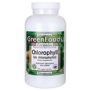 Хлорофилл, Chlorophyll, Swanson, 60 мг, 300 капсул купить в Киеве и Украине