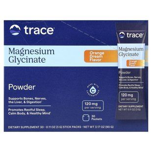 Magnesium Glycinate Trace Minerals (Magnesium Glycinate) Orange Flavor 30 Sachets