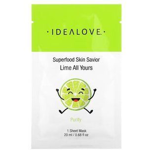 Маска для догляду за шкірою лайм Idealove (Superfood Skin Savior Lime All Yours) 1&nbsp;шт 20&nbsp;мл