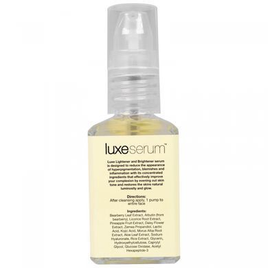 Luxurious serum, средство, делающее кожу светлее и ярче, Luxe Beauty, 1 fluid oz (30 ml) Only the non-English text is translated: Роскошная сыворотка translates to Luxurious serum, and средство, делающее кожу светлее и ярче translates to means that make