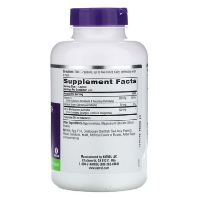 Вітамін С аскорбінова кислота Natrol (Easy-C) 500 мг 240 капсул
