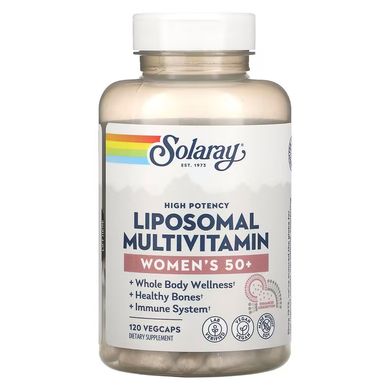 Високоефективні ліпосомальні мультивітаміни для жінок старше 50 років Solaray (High Potency Women's 50+ Liposomal Multivitamin) 120 рослинних капсул