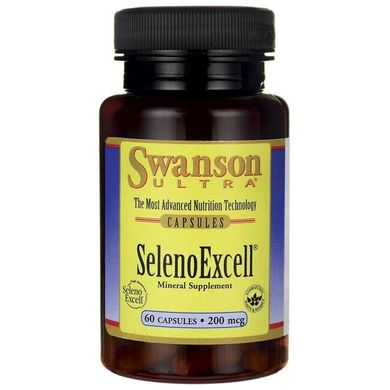 Органічний селен, SelenoExcell Selenium, Swanson, 200 мкг, 60 капсул