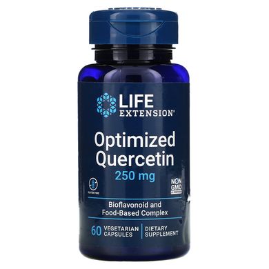 Оптимизированный кверцетин, Optimized Quercetin, Life Extension, 250 мг, 60 вегетарианских капсул купить в Киеве и Украине