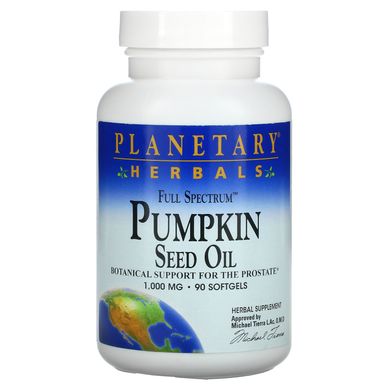 Гарбузова олія Planetary Herbals (Pumpkin Seed Oil) 1000 мг 90 капсул