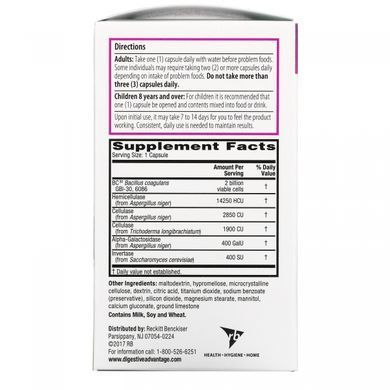 Supplement for Improved Digestion Digestive Advantage, Fast-Acting Enzymes + Daily Probiotic, Schiff, 40 Capsules