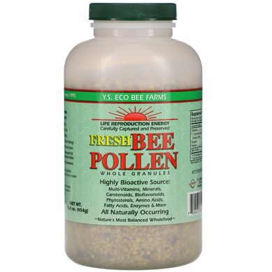 Бджолиний пилок Свіжа Гранули YS Eco Bee Farms (Fresh Bee Pollen Whole Granules) 454 г