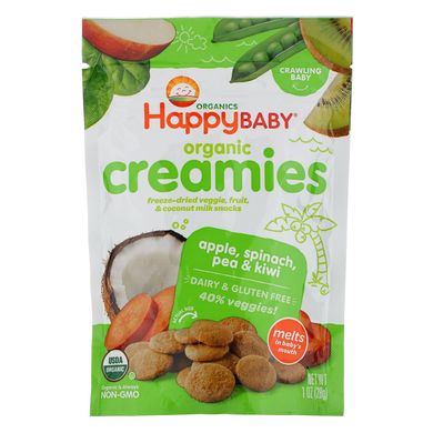 Дитяче харчування крем-пюре з фруктами і овочами, Creamies, Nurture Inc (Happy Baby), органік, 28 г