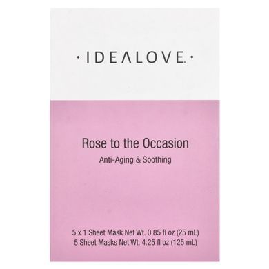 Idealove, Rose to the Occasion, Anti-Aging & Soothing, 5 Beauty Sheet Masks, 0.85 fl oz (25 ml) Each