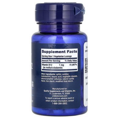Вітамін Б12 Метилкобаламін Life Extension (Vitamin B12 Methylcobalamin) 1 мг 60 пастилок