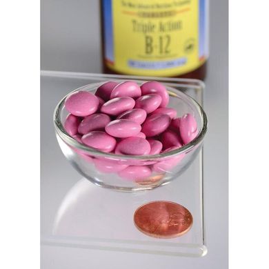 Вітамін B-12 Куаноцобаламін - потрійної дії, Vitamin B-12 Cyanocobalamin - Triple Action, Swanson, 1,000 мкг, 90 таблеток