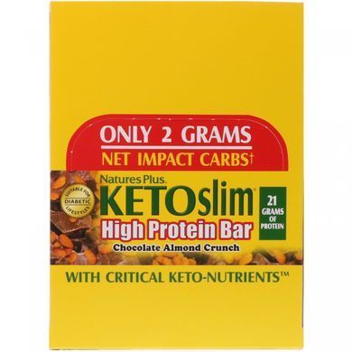 Протеїнові батончики Nature's Plus (KETOslim) 12 шт зі смаком шоколаду і арахісу