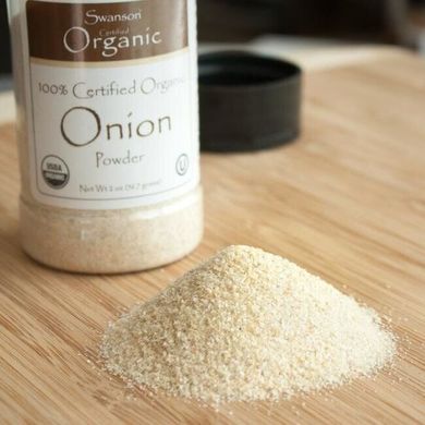 100% сертифікований органічний порошок цибулі 100% Certified Organic Onion Powder, Swanson, 567 г