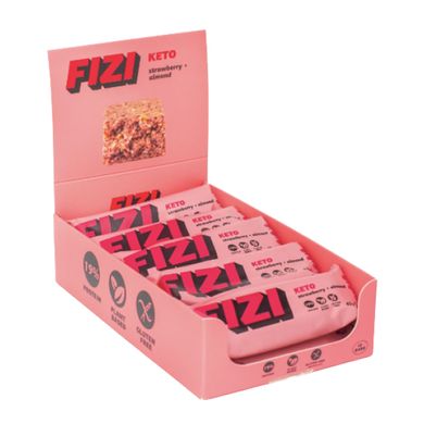 KETO Protein Bar - 10x45g Strawberry + Almond FIZI