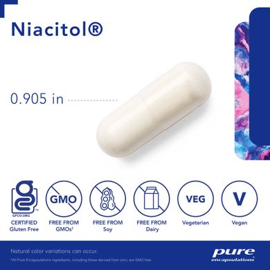 Ниацитол Pure Encapsulations (Niacitol No-Flush Niacin) 500 мг 120 капсул купить в Киеве и Украине