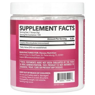 Havasu Nutrition, Creatine Powder For Women, Unflavored, 10.6 oz (300 g) купить в Киеве и Украине