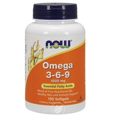 Омега 3-6-9 Now Foods (Omega 3-6-9) 1000 мг 100 капсул