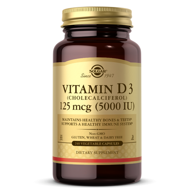 Вітамін Д3 Solgar (Vitamin D3) 5000 МО 240 капсул в рослинній оболонці