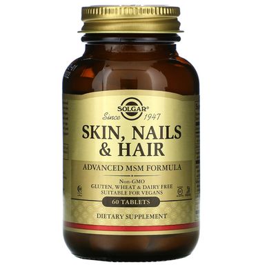 Витамины для кожи волос и ногтей Solgar (Skin Nails & Hair Advanced MSM Formula) 60 таблеток купить в Киеве и Украине