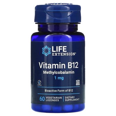 Вітамін B12 Life Extension (Methylcobalamin B12) 1 мг 60 льодяників