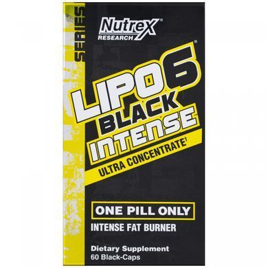 Lipo6 Black Intense, ультра-концентрат, Nutrex Research, 60 чорних капсул