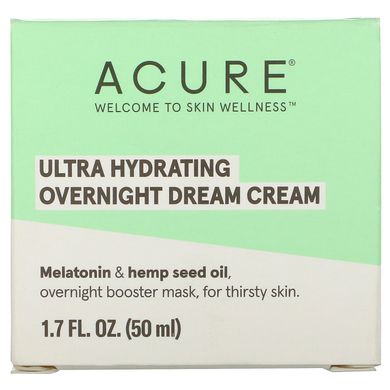 Ультра зволожуючий нічний крем-мрія, Ultra Hydrating Overnight Dream Cream, Acure, 50 мл