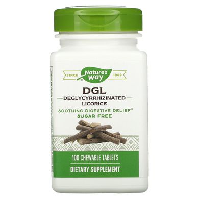 DGL 3: 1 гліціррізінат солодки, Enzymatic Therapy, 100 жувальних таблеток