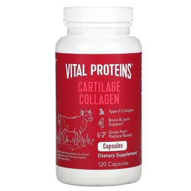 Колаген для хрящів, Cartilage Collagen, Vital Proteins, 120 капсул