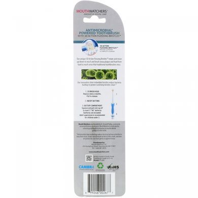 MouthWatchers, antimicrobial rotating toothbrush, soft, blue, Dr. Plotka, 1 toothbrush.